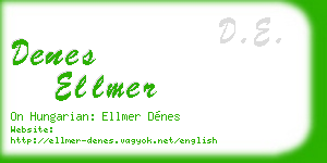 denes ellmer business card
